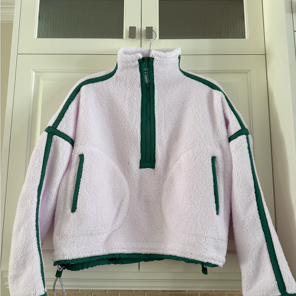 NWT Free People Mountain High 1/2 Zip Fleece (Rose wash combo)